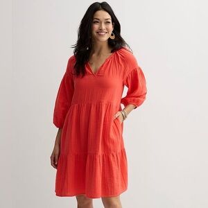 NWT Sonoma Bright Coral Mini Dress, size XL